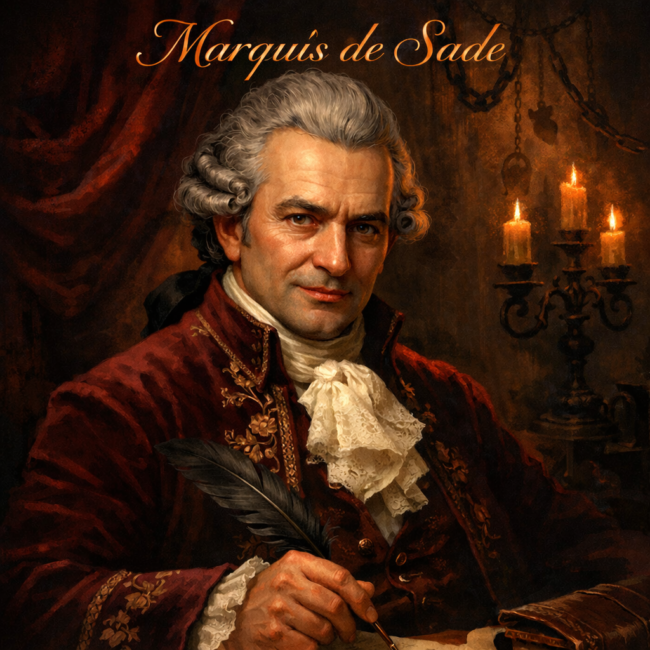 Marquis de Sade, French writer whose work shaped the meaning of sadism and influenced cultural misunderstandings of BDSM